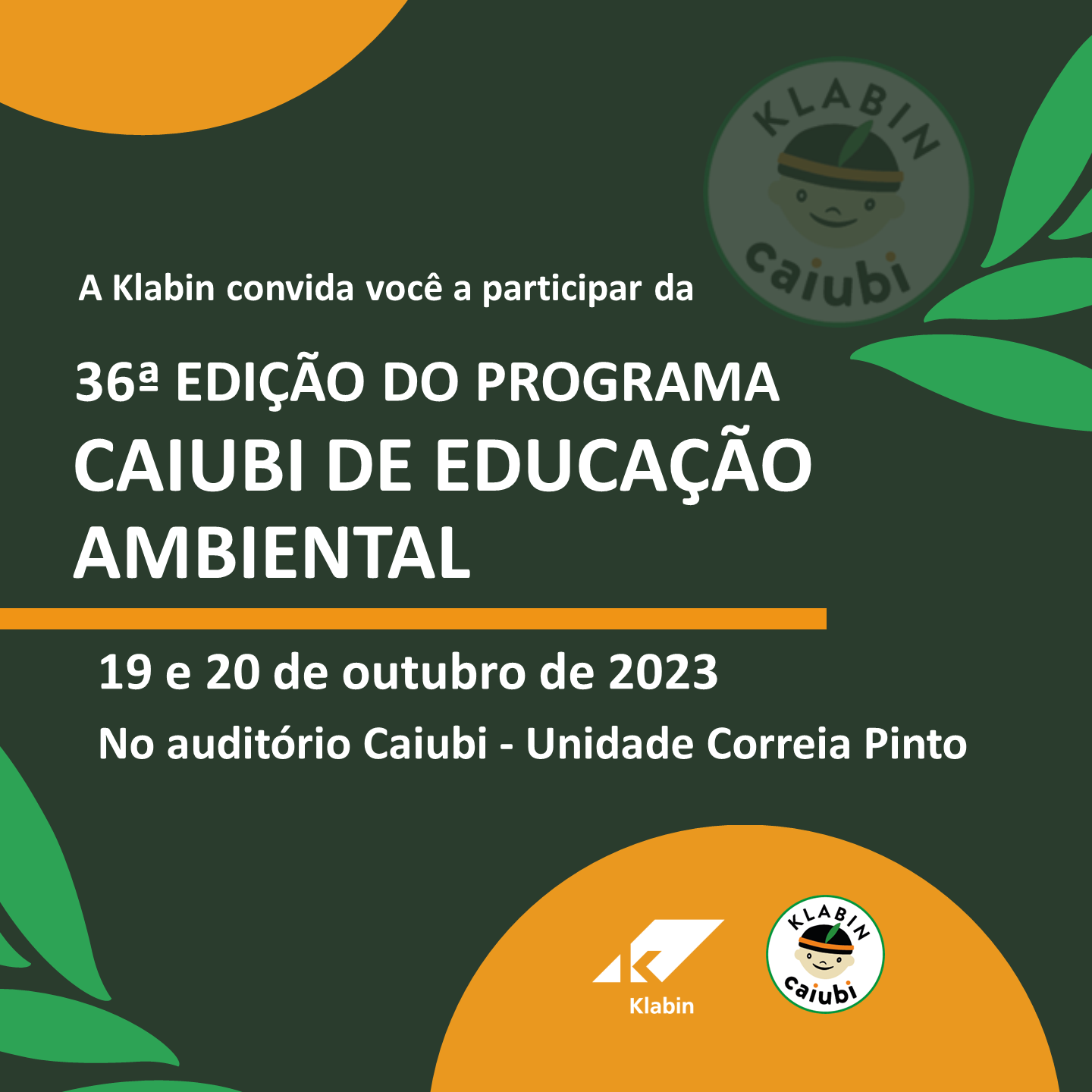 Convite 36ª Edição do Programa Klabin Caiubi